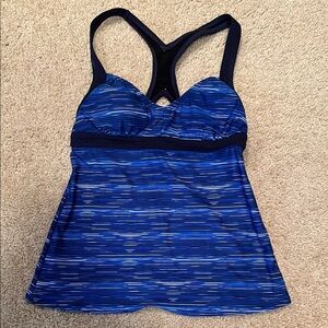 TYR Tankini Top Women’s Blue Stripes Like New
